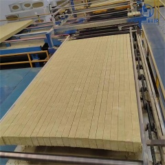 Rock wool strip lamella moving on production line – manufacturing process for exterior wall fire protection insulation by Liluan Technology