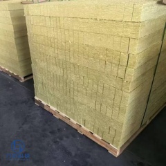 Large stacks of rock wool strips ready for external wall and sandwich panel core applications – professional insulation material by Liluan Technology