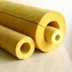 Preformed glass wool pipe section showing one inserted into another – lightweight thermal & acoustic insulation for pipes by Liluan Technology