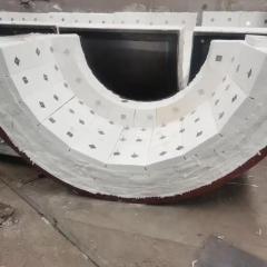 Curved aluminum silicate modules forming semi-circular furnace or kiln lining – custom high-temperature insulation modules by Liluan Technology