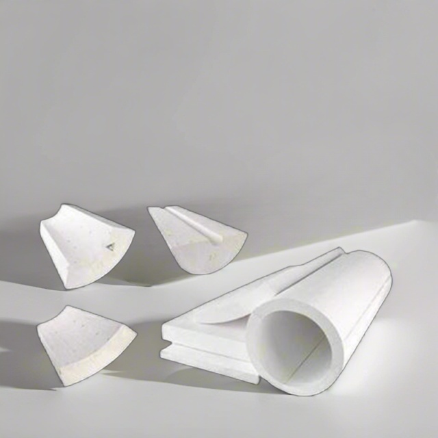 Aluminum silicate pipe sections in semi-circular and rolled forms – flexible high-temperature pipe insulation by Liluan Technology