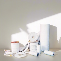 Complete range of ceramic fiber textiles including rope, tape, cloth rolls and spools – professional high-temperature insulation products by Liluan Technology