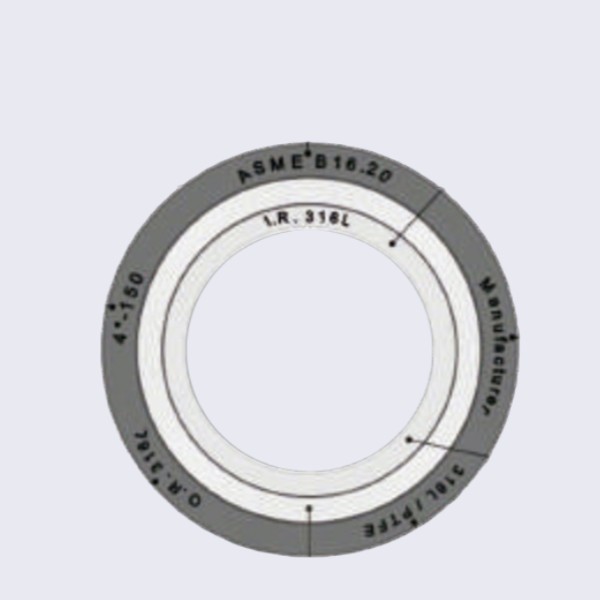 A studio product photograph against a clean white background, showcasing multiple stacks of Liluan spiral wound gaskets. The distinct yellow and green colored outer rings represent different stainless steel grades (SS304/SS316L), highlighting the color-coding system for easy on-site material identification of multi-ring gasket designs-LiLuan Technology