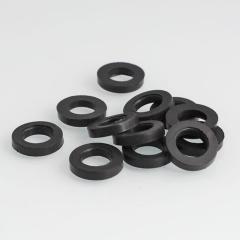 Bulk stock of small black rubber flat washers, industrial rubber sealing gaskets for general machinery, automotive and equipment sealing applications-LiLuan Technology