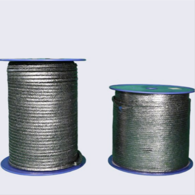 Pair of spooled flexible graphite gland packing with blue reels, high-purity expanded graphite packing material for valve stem and pump shaft industrial sealing-LiLuan Technology
