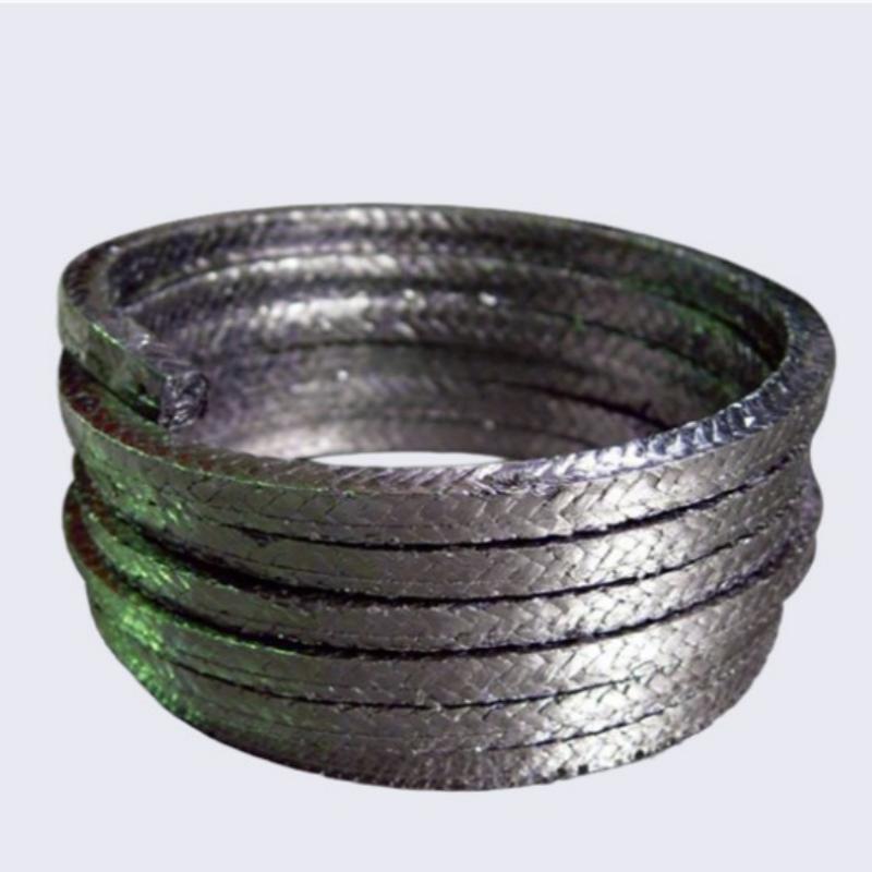 Coiled high water content graphite packing with silver-grey flexible graphite weave, industrial sealing solution for valves and pumps-LiLuan Technology