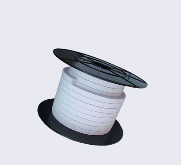 Spooled PTFE (Teflon) gland packing on black reel, corrosion-resistant industrial sealing rope for valve and pump sealing-LiLuan Technology