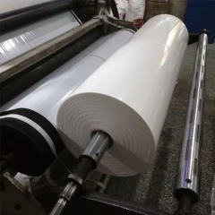 White opaque PE heat shrink film big master roll on manufacturing machine, industrial packaging plastic shrink wrap film-liluan technology