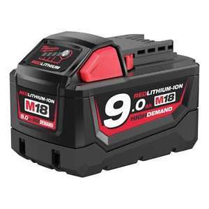 GENUINE MILWAUKEE M18B9 M18 9.0AH RED LI-ION 18V HIGH DEMAND BATTERY