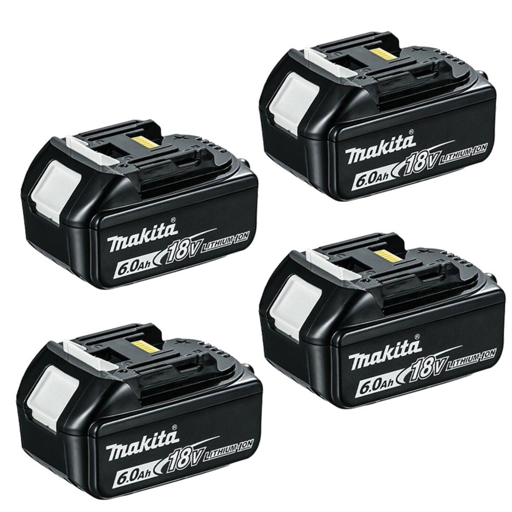 Makita BL1860B-4 18V LXT Lithium-Ion 6.0Ah Battery, 4/pk Genuine 198095-6 Power Source Kit 4x 6.0Ah