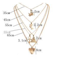2021 new arrival necklace chains punk hip-hop style multi-layered necklace personality choker jewelry for women and girls