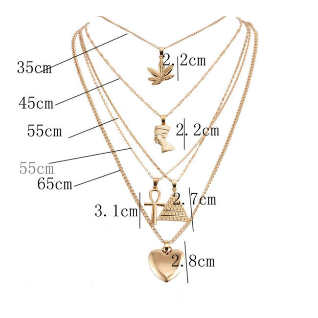 2021 new arrival necklace chains punk hip-hop style multi-layered necklace personality choker jewelry for women and girls