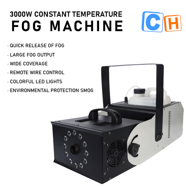 CH 3000W Automatic Fog Machine With Remote Controller,Output Stage Light Smoke Machine Mini Fog Machine