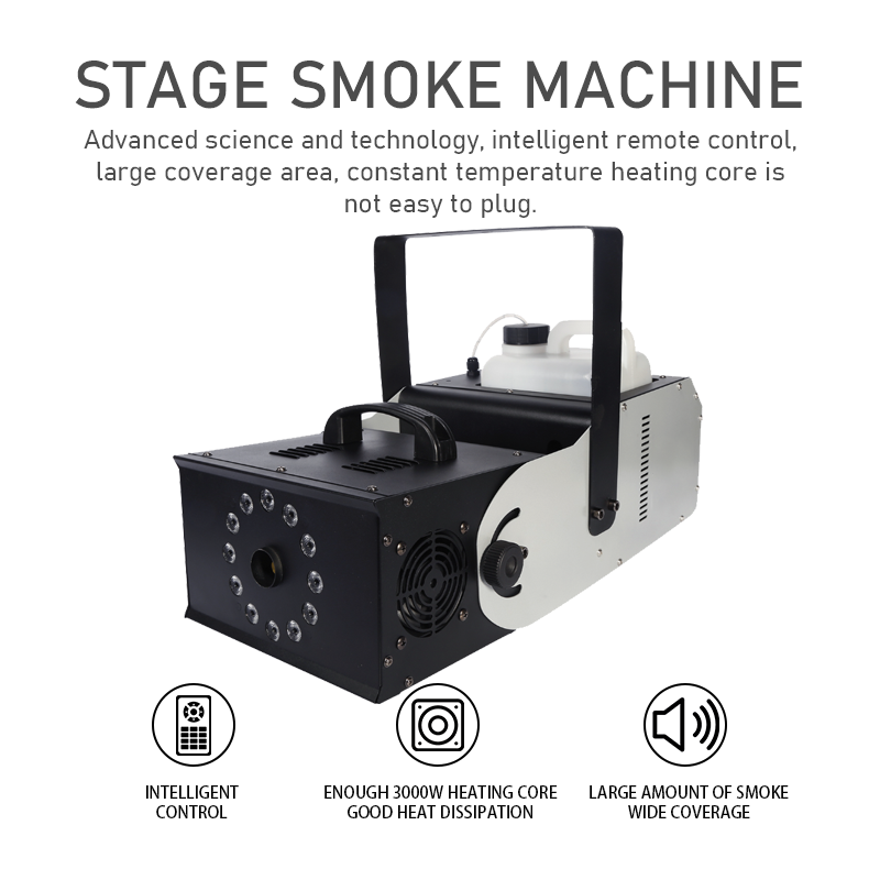CH 3000W Automatic Fog Machine With Remote Controller,Output Stage Light Smoke Machine Mini Fog Machine