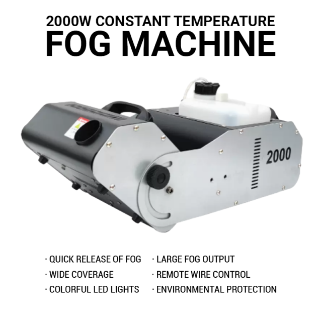 CH 2000W Smoke Fog Machine Stage Light For Weeding Party,Remote Stage Light Control Smoke Machine Fog Maker