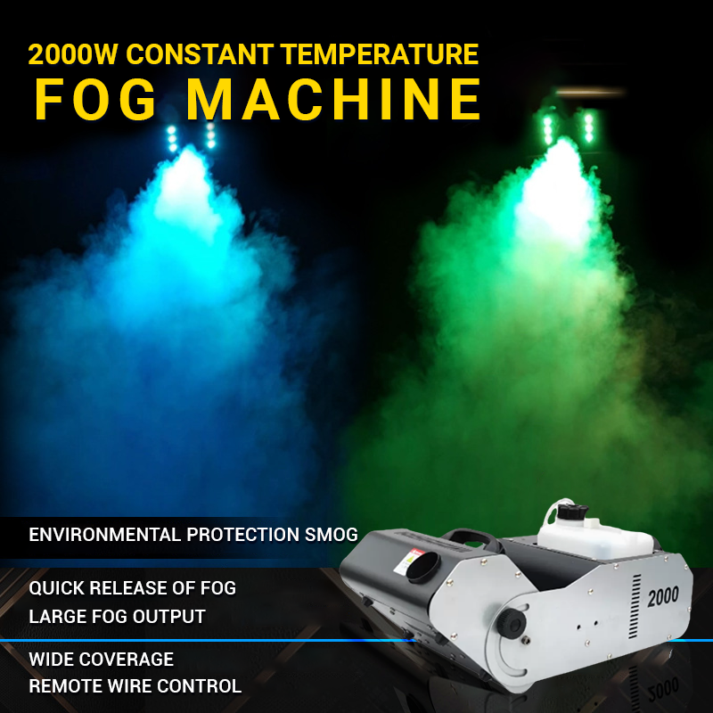 CH 2000W Smoke Fog Machine Stage Light For Weeding Party,Remote Stage Light Control Smoke Machine Fog Maker
