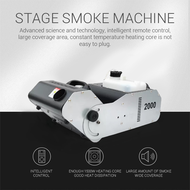 CH 2000W Smoke Fog Machine Stage Light For Weeding Party,Remote Stage Light Control Smoke Machine Fog Maker