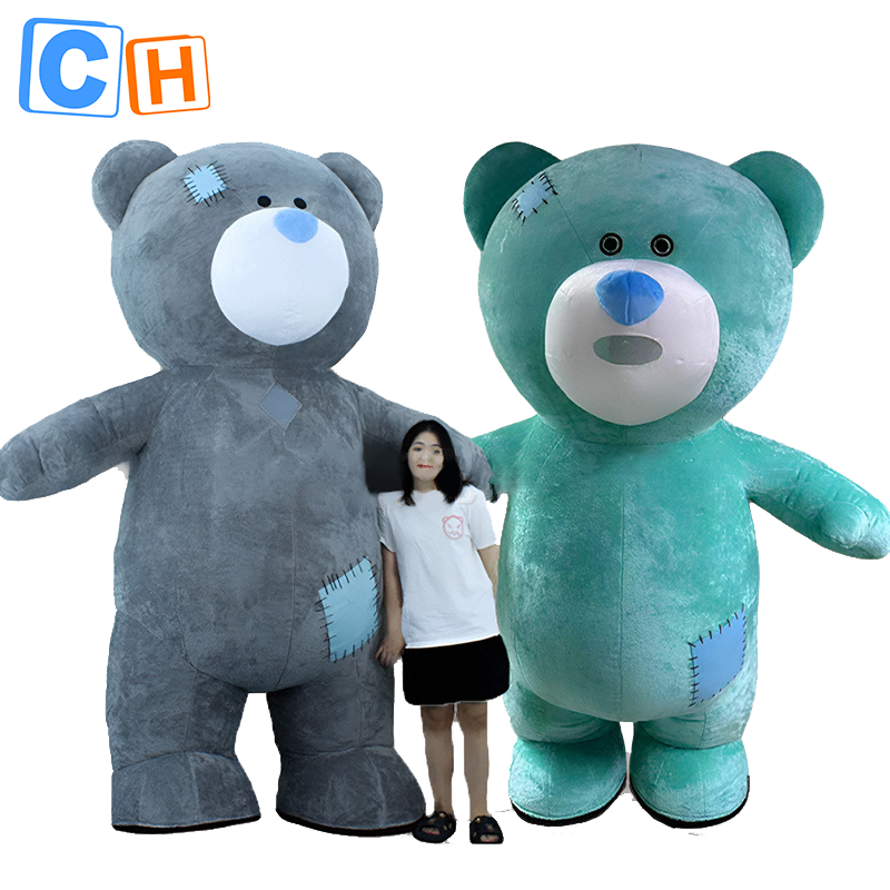 CH Patch Bear Mascot Costume Cartoon Character For Adults,Inflatable Costumes Walking Mascot For Sale