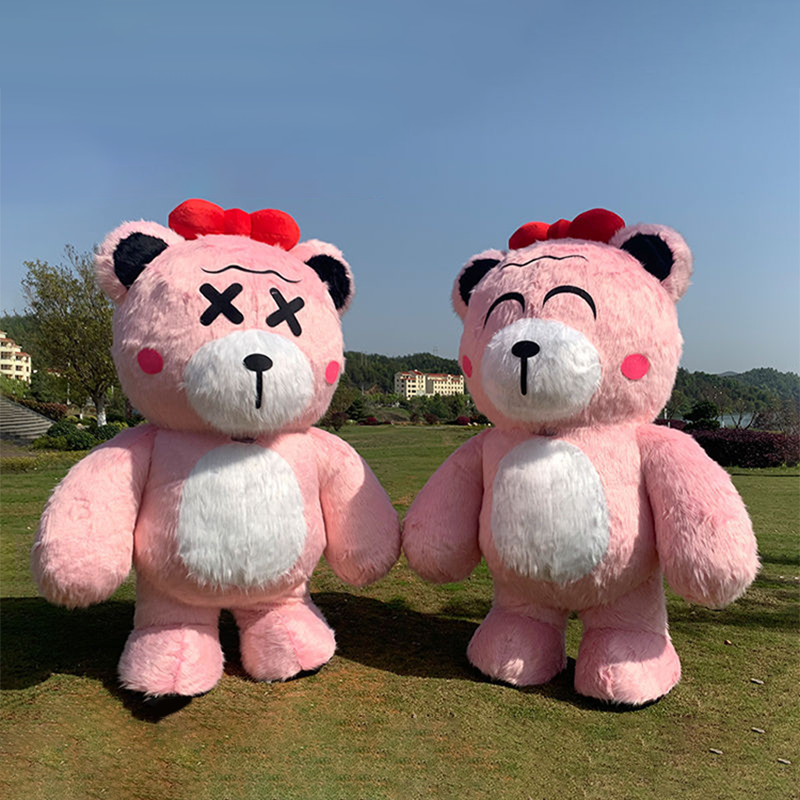 CH Pink Bear Custom Made Adult Mascot Costumes For Sale,Hot Sale Inflatable Halloween Costumes For Adults