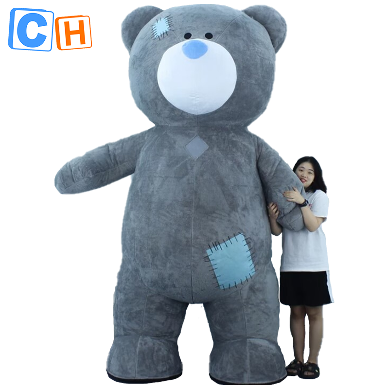 CH Patch Bear Mascot Costume Cartoon Character For Adults,Inflatable Costumes Walking Mascot For Sale