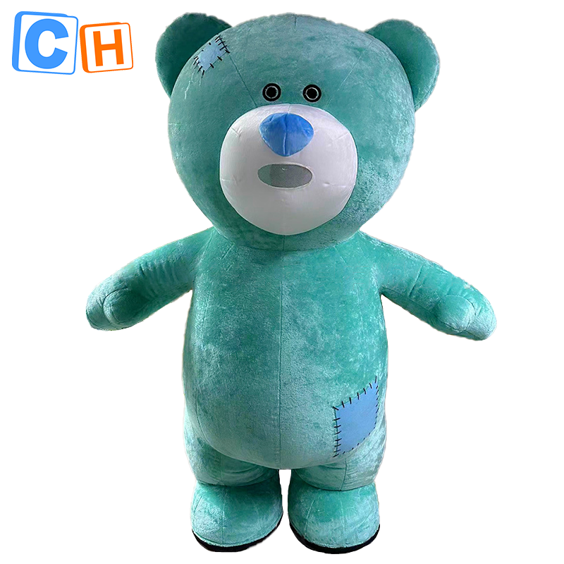 CH Patch Bear Mascot Costume Cartoon Character For Adults,Inflatable Costumes Walking Mascot For Sale