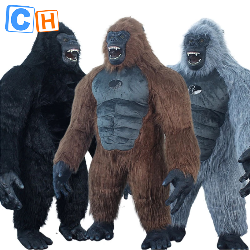 CH Three Color Gorilla Mascot Costume Adult For Sale,Hot Sale Mascot Costume Cartoon Character