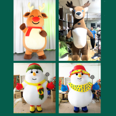 CH Yellow Bib Snowman Theme Mascot Costume Cartoon Character For Adults,Commercial Cartoon Cosplay Easter Party