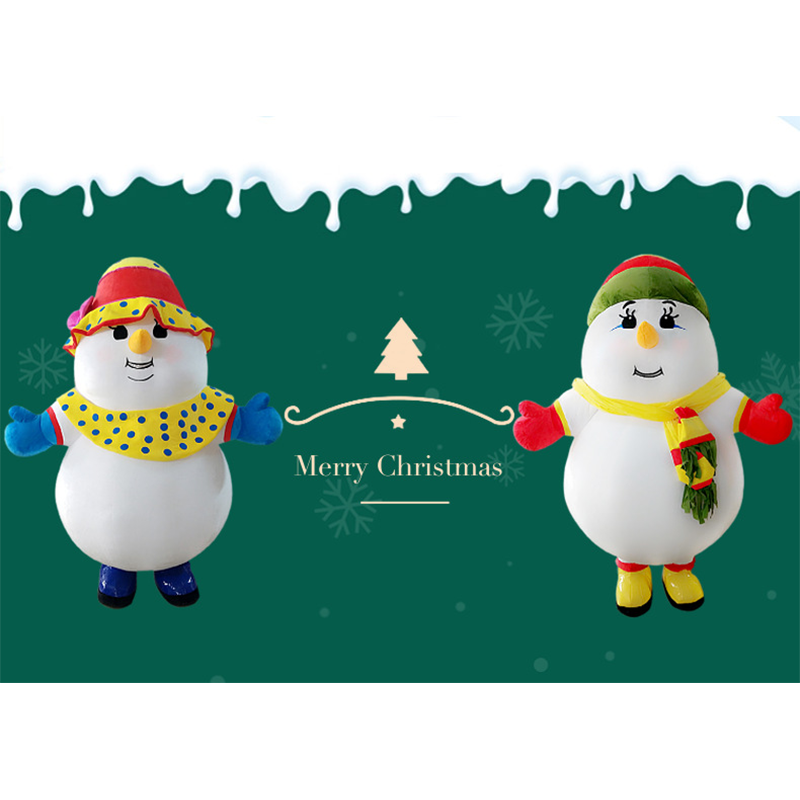 CH Yellow Bib Snowman Theme Mascot Costume Cartoon Character For Adults,Commercial Cartoon Cosplay Easter Party