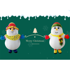 CH Yellow Bib Snowman Theme Mascot Costume Cartoon Character For Adults,Commercial Cartoon Cosplay Easter Party