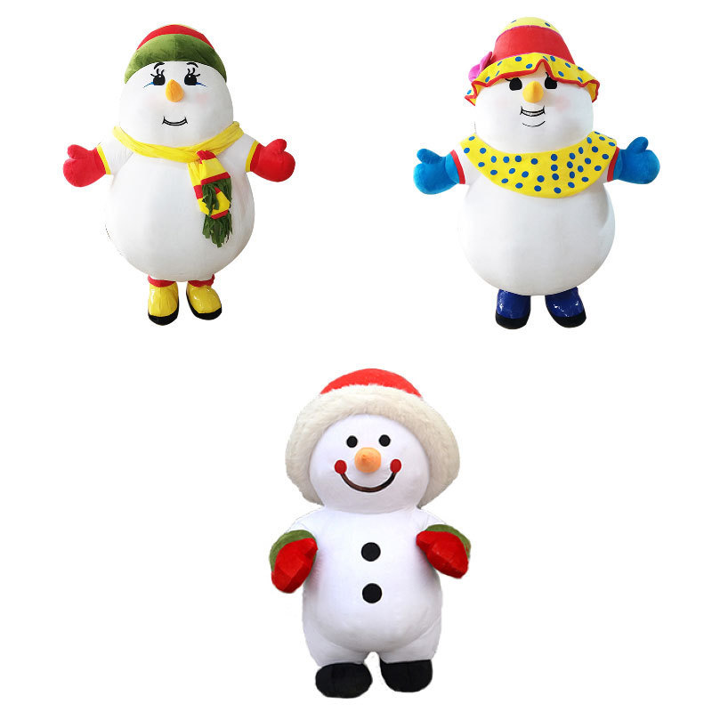 CH Yellow Bib Snowman Theme Mascot Costume Cartoon Character For Adults,Commercial Cartoon Cosplay Easter Party