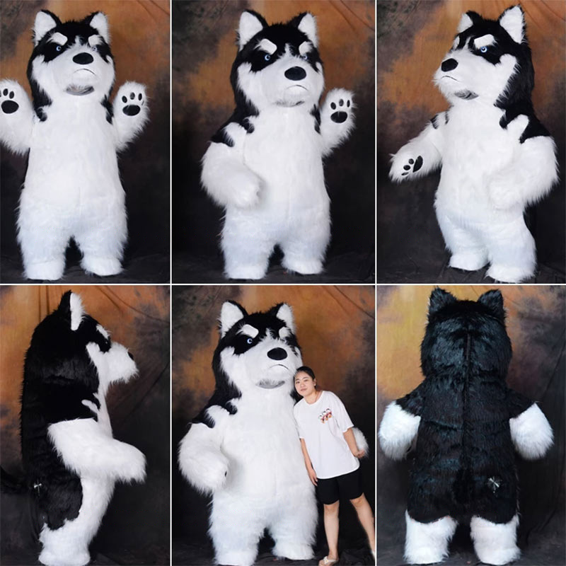 CH Siberian Husky Mascot Costume Cartoon Character For Event,Commercial Cosplay Mascot Cloth Plush For Sale