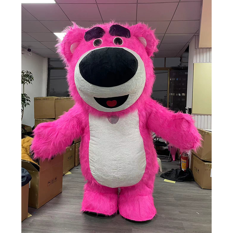 CH Strawberry Bear Mascot Costume Cartoon Character For Sale,Commercial Custom Made Cartoon Mascots Costumes