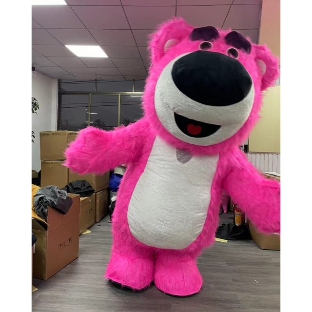 CH Strawberry Bear Mascot Costume Cartoon Character For Sale,Commercial Custom Made Cartoon Mascots Costumes