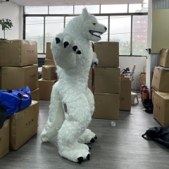 CH White Wolf King Animal Cosplay Mascot Costume For Sale,Commercial Inflatable Costumes For Kids