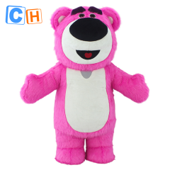 CH Strawberry Bear Mascot Costume Cartoon Character For Sale,Commercial Custom Made Cartoon Mascots Costumes