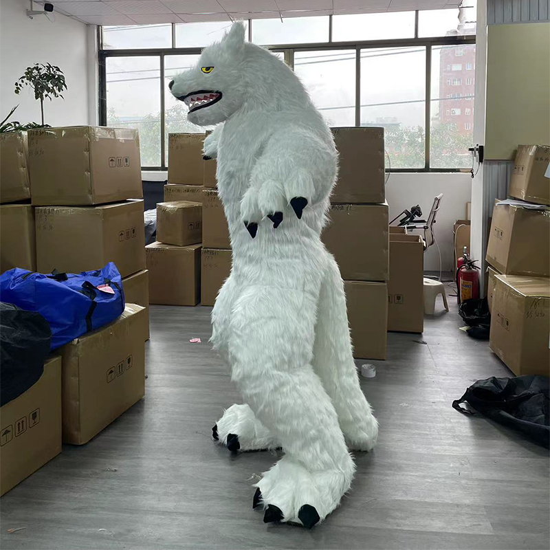 CH White Wolf King Animal Cosplay Mascot Costume For Sale,Commercial Inflatable Costumes For Kids
