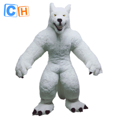 CH White Wolf King Animal Cosplay Mascot Costume For Sale,Commercial Inflatable Costumes For Kids