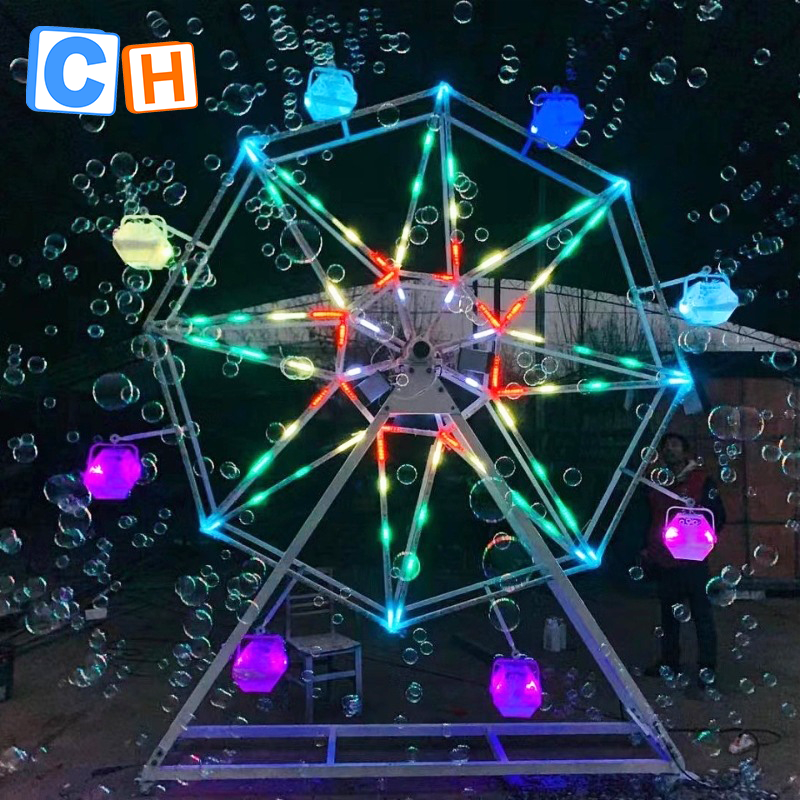 CH Ferris Wheel Bubble Machine RGB LED For Party Wedding,Commercial Bubble Machine For Sale