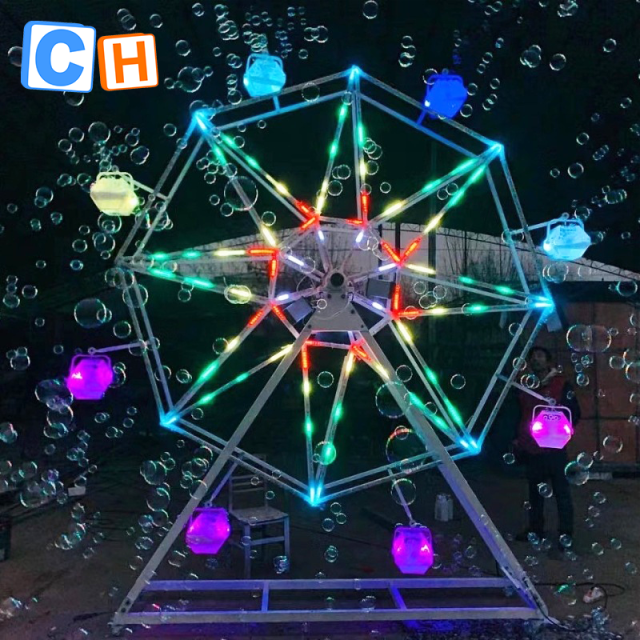 CH Ferris Wheel Bubble Machine RGB LED For Party Wedding,Commercial Bubble Machine For Sale