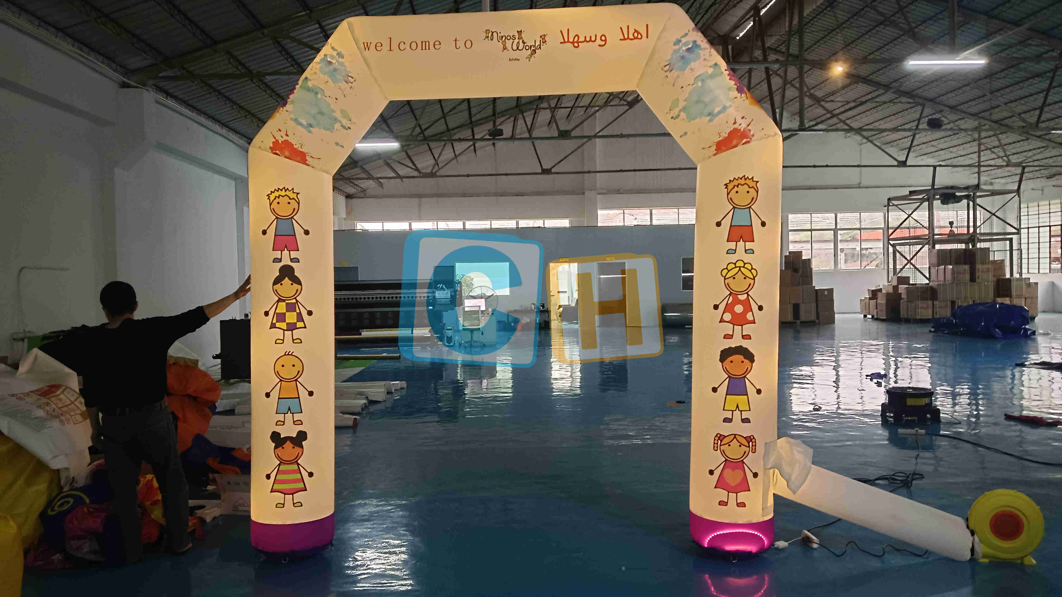 Inflatable White Lighted Arch