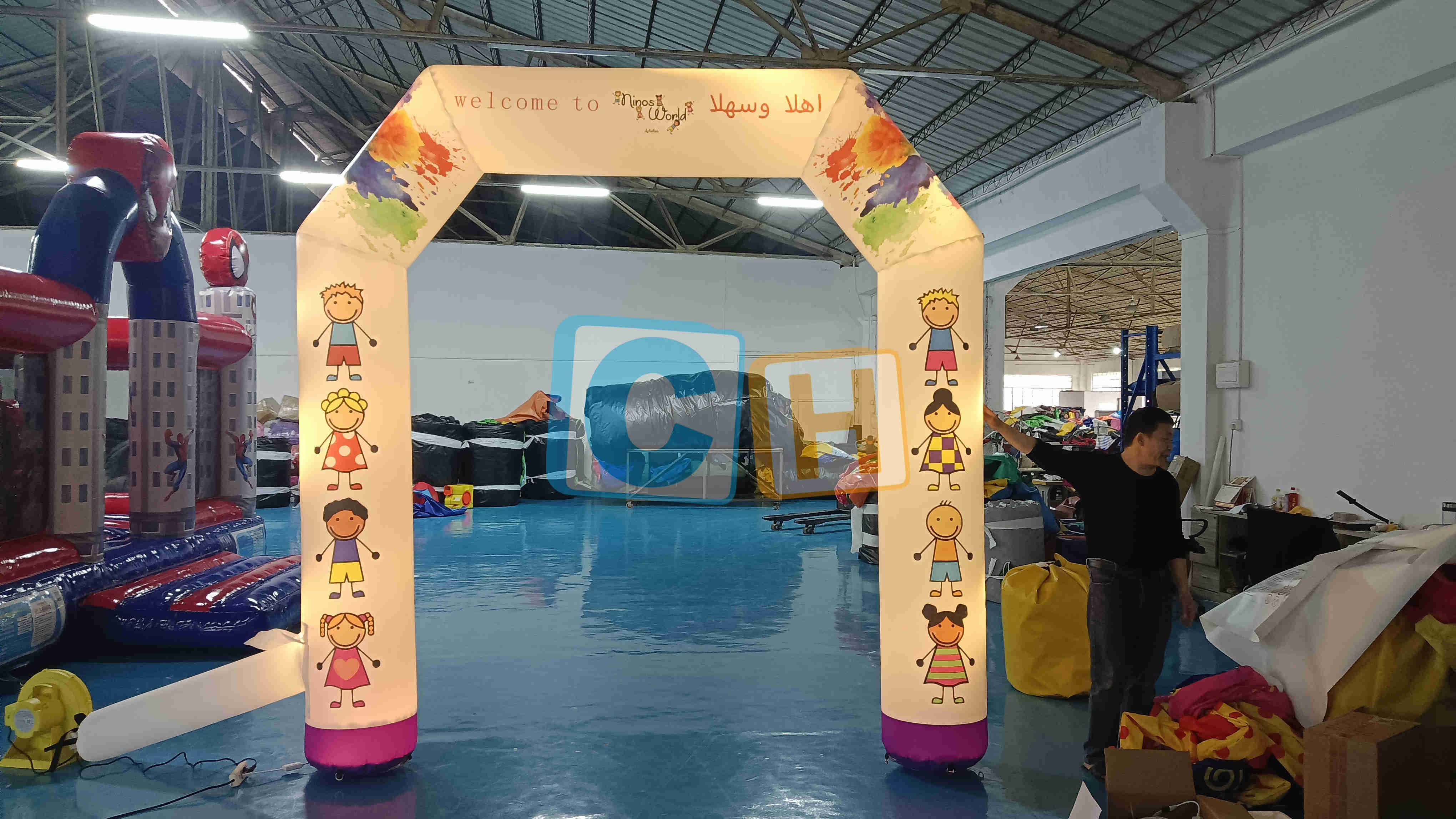 Inflatable White Lighted Arch