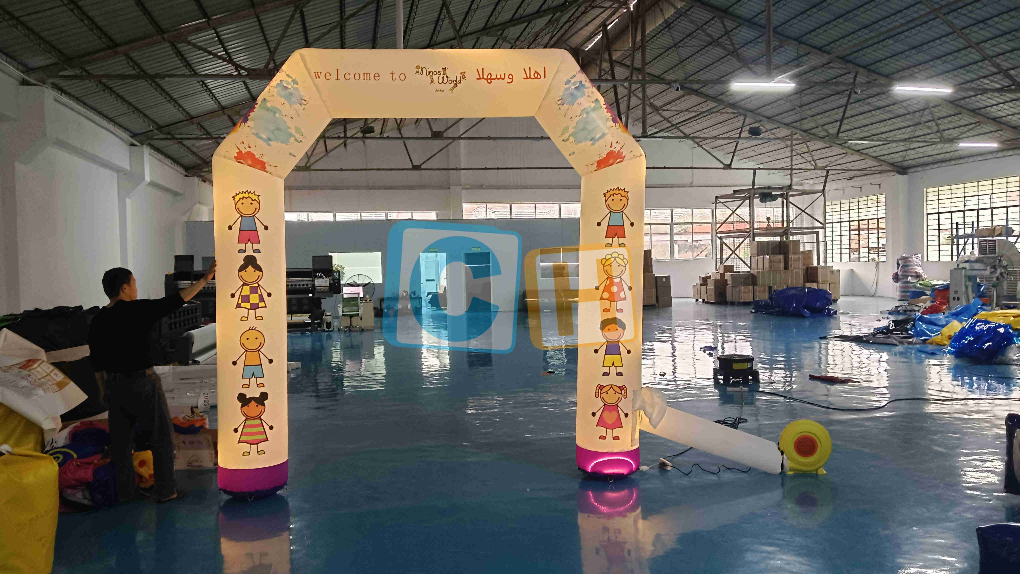 Inflatable White Lighted Arch