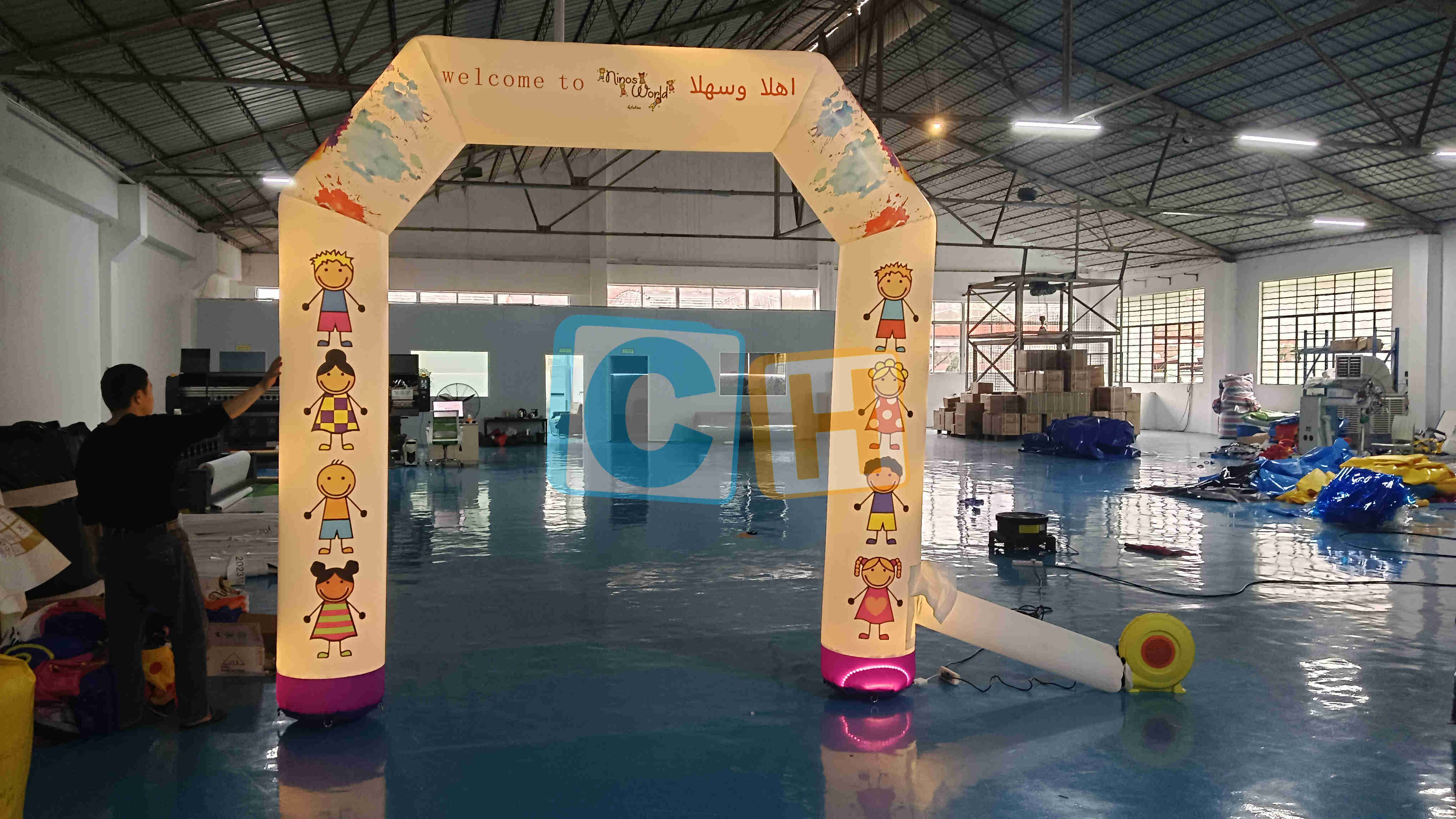 Inflatable White Lighted Arch