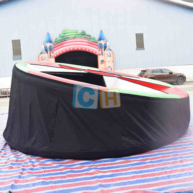 Inflatable disc-shaped entertainment facilities