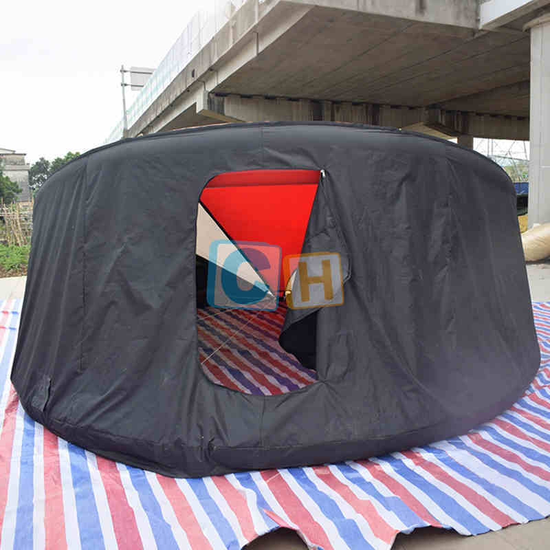 Inflatable disc-shaped entertainment facilities