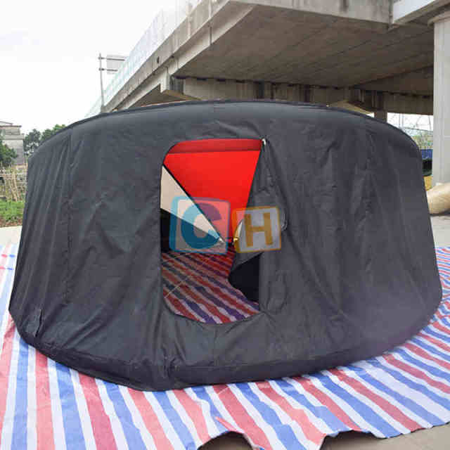 Inflatable disc-shaped entertainment facilities