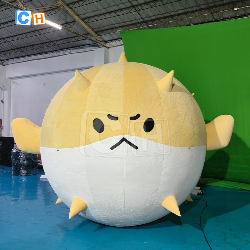 Inflatable Plush Pufferfish Mascot Model