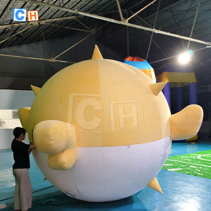 Inflatable Plush Pufferfish Mascot Model
