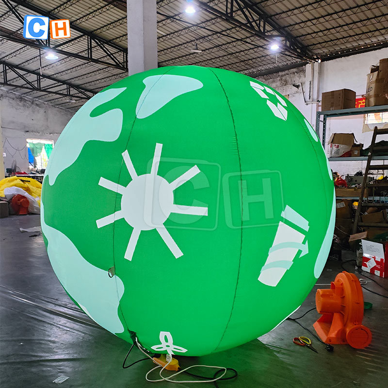 Inflatable green earth model balloon