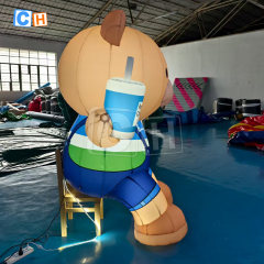 Oxford Cloth Material Inflatable Bear Mascot Convenience Store Advertising